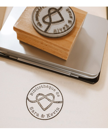 Tampon en Bois Ex-libris "Bretzel"