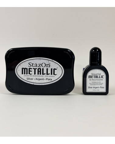 Encreur Stazon Métallique | Silver | 76x47mm