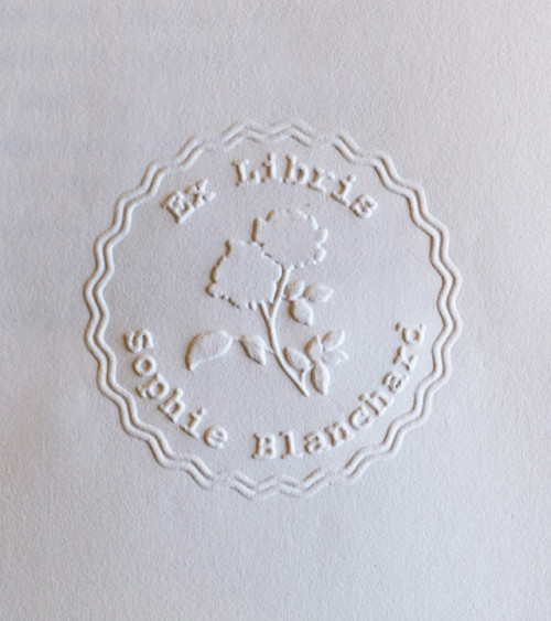 Timbre à sec Ex-libris modèle "Blanche"