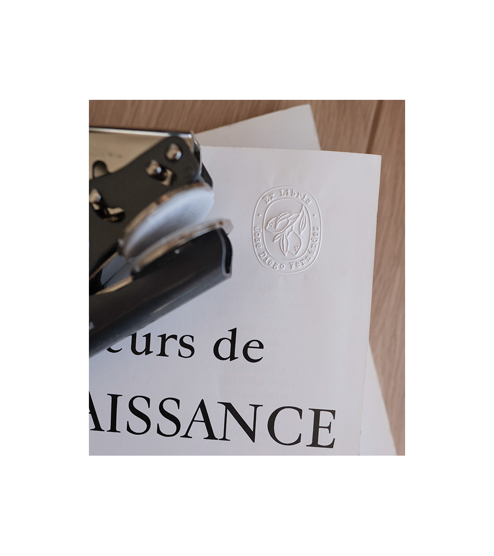 Timbre à sec Ex-libris modèle "Menton"