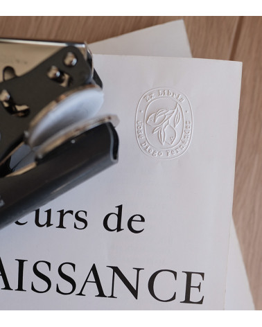 Timbre à sec Ex-libris modèle "Menton"