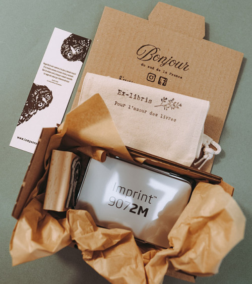 Tampon en Bois Ex-libris "Initiales"