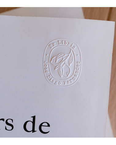 Timbre à sec Ex-libris modèle "Menton" - Empreinte
