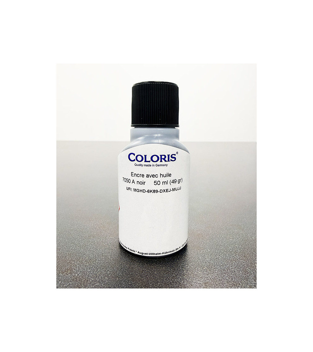 Encre avec huile Coloris 7050 | Noir | 50ml