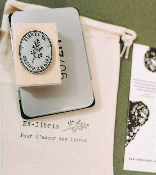 Tampon en Bois Ex-libris "Brindille"