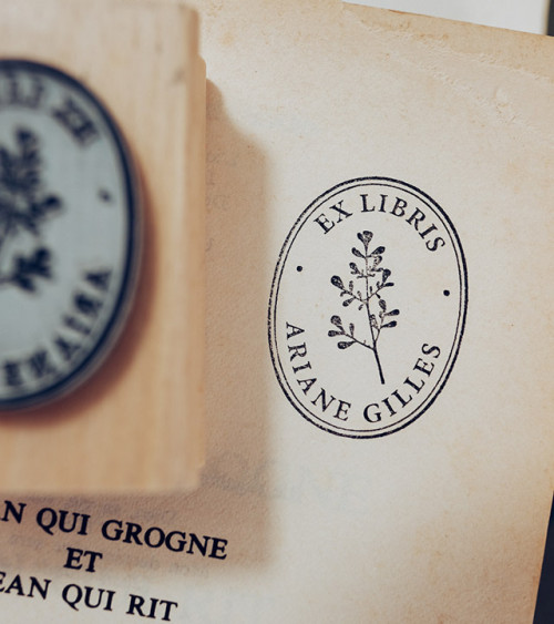 Tampon en Bois Ex-libris "Brindille"