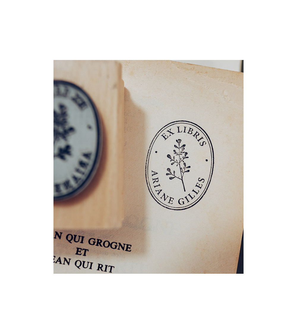 Tampon en Bois Ex-libris "Brindille"