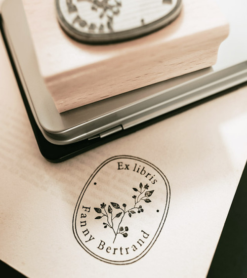 Tampon en Bois Ex-libris "Branche"