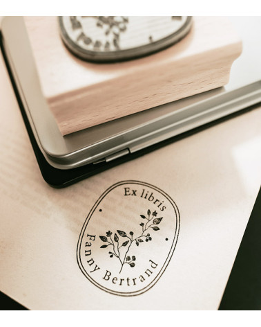 Tampon en Bois Ex-libris "Branche"