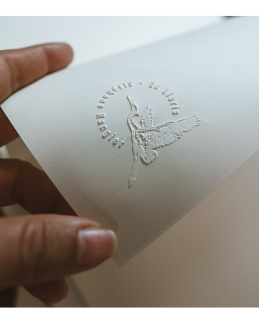 Timbre à sec Ex-libris modèle "Héron"