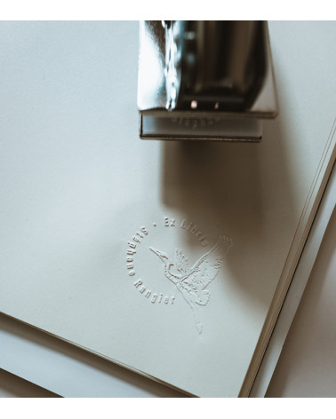 Timbre à sec Ex-libris modèle "Héron"