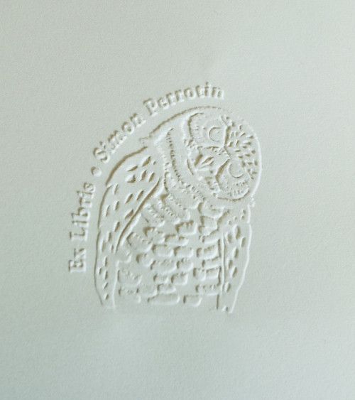 Timbre à sec Ex-libris modèle "Grand-Duc"