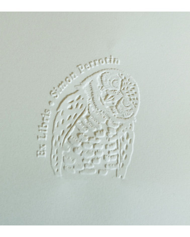 Timbre à sec Ex-libris modèle "Grand-Duc"
