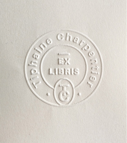 Timbre à sec Ex-libris modèle "Aileron"