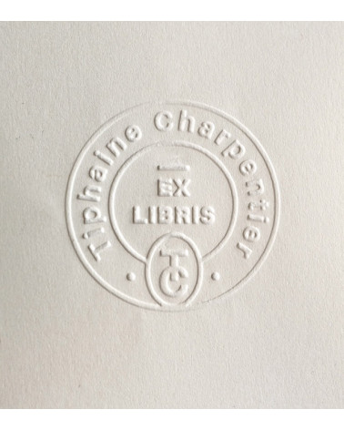 Timbre à sec Ex-libris modèle "Aileron"