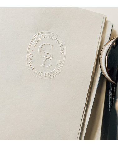 Timbre à sec Ex-libris modèle "Elégant Entrelacé"