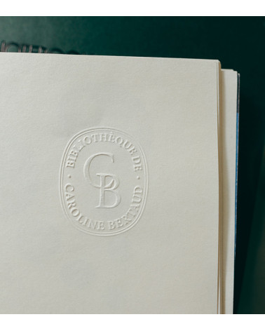 Timbre à sec Ex-libris modèle "Elégant Entrelacé"