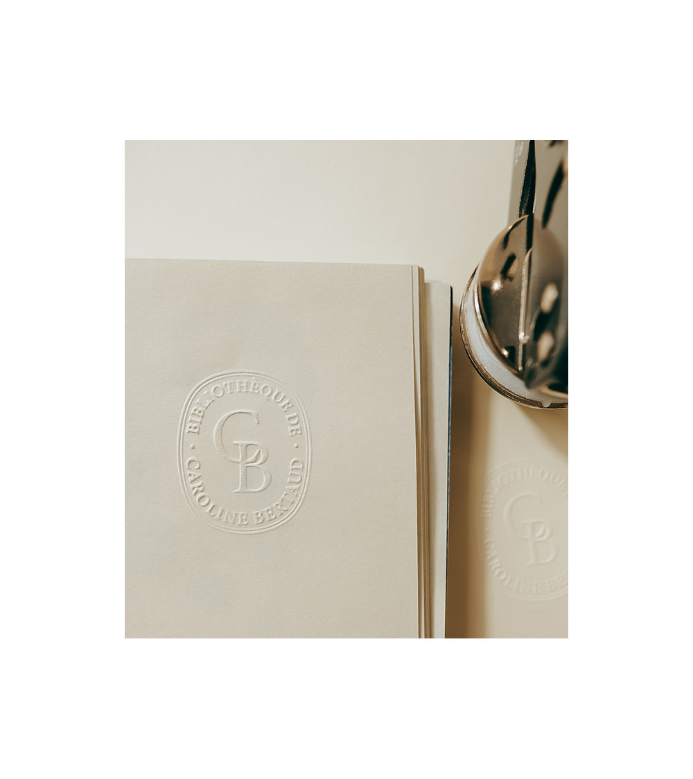 Timbre à sec Ex-libris modèle "Elégant Entrelacé"