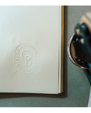 Timbre à sec Ex-libris modèle "Elégant Entrelacé"